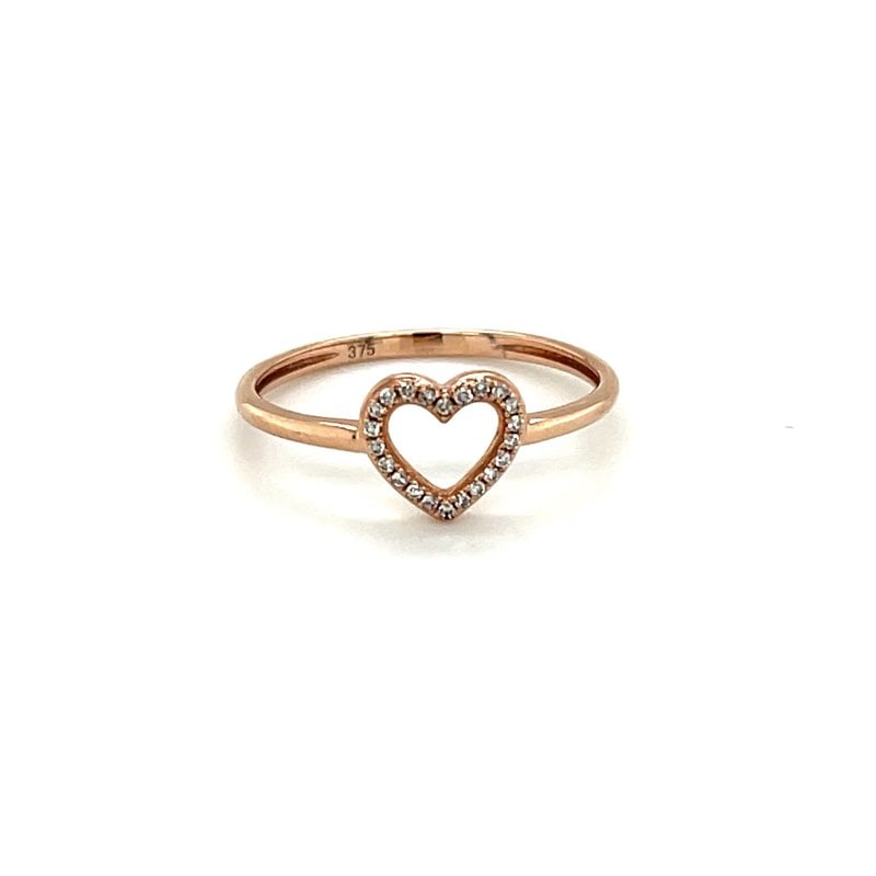 DARCY Rose Gold Diamond Open Heart Ring