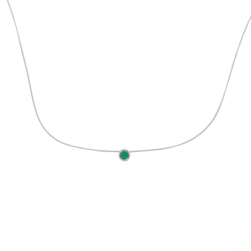 OCEANIA White Gold Emerald Elphine Necklace