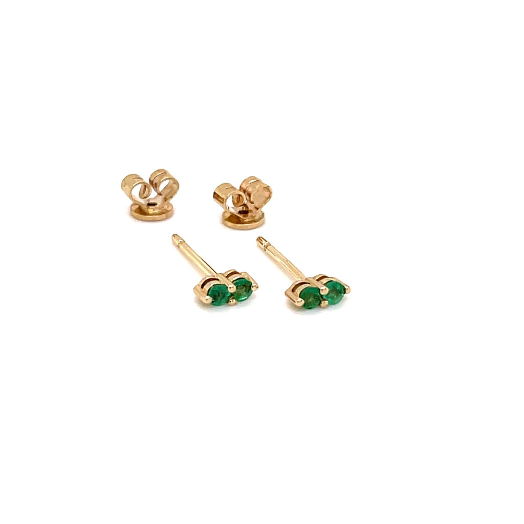 OCEANIA Gold Emerald Duo Earrings