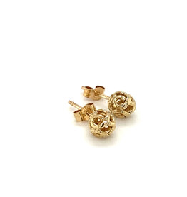 Gold Infinity Ball Stud Earrings