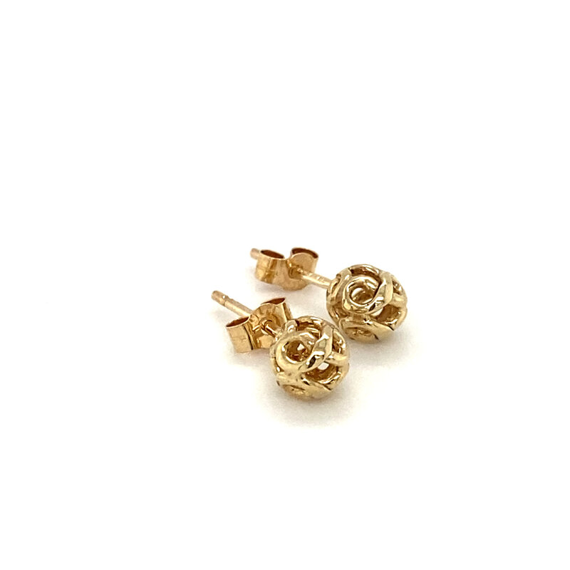 Gold Infinity Ball Stud Earrings