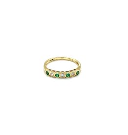 OCEANIA Gold Emerald and Diamond Ara Ring 0.35 ct