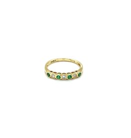 OCEANIA Gold Emerald and Diamond Ara Ring 0.35 ct