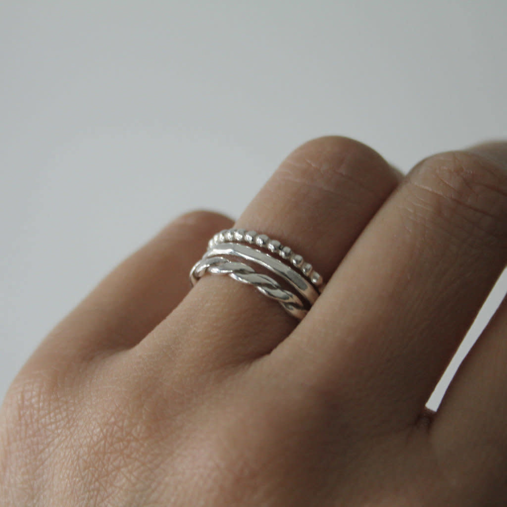LILA Silver Waves Stacking Ring