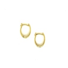 18 Carat Gold Sparrow Oval Hoop Earrings