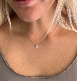 DARCY Gold Pave Diamond Heart Necklace