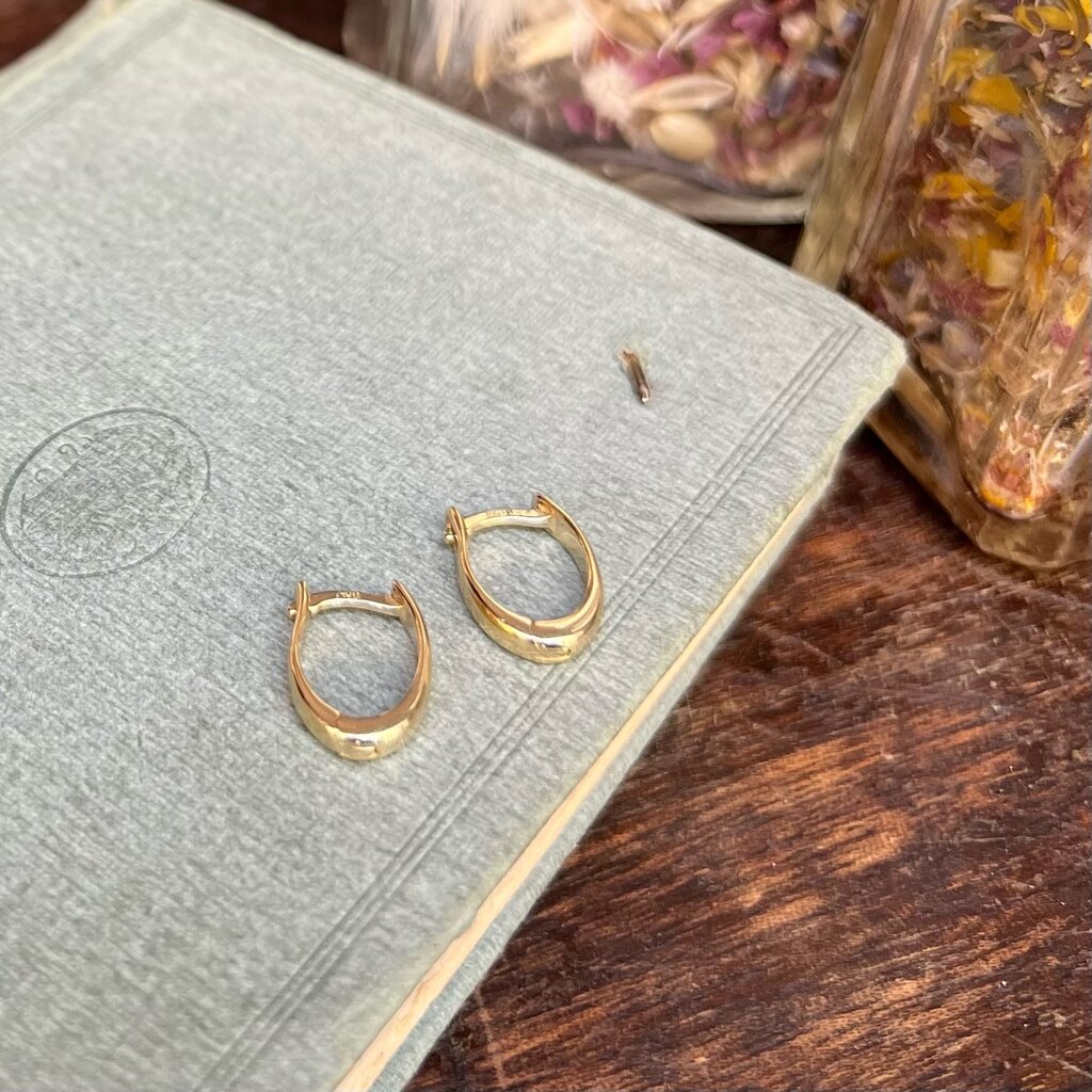 18 Carat Gold Sparrow Oval Hoop Earrings