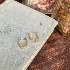 18 Carat Gold Sparrow Oval Hoop Earrings
