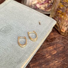 BLOSSOM 18 Carat Gold Sparrow Oval Hoop Earrings