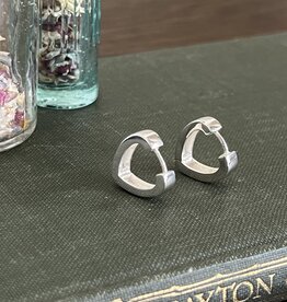Silver Bold Heart Hoop Earrings