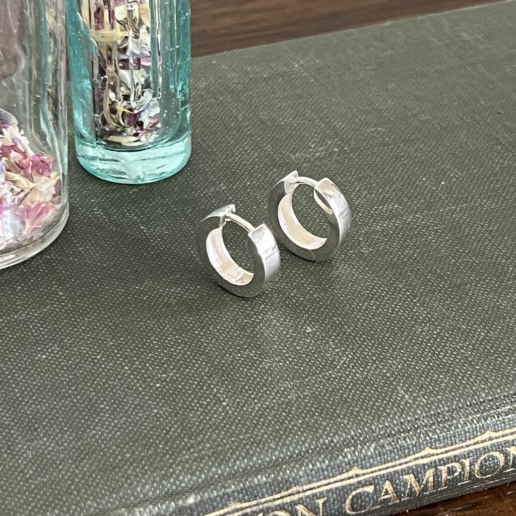 Silver Bold Round Hoop Earrings