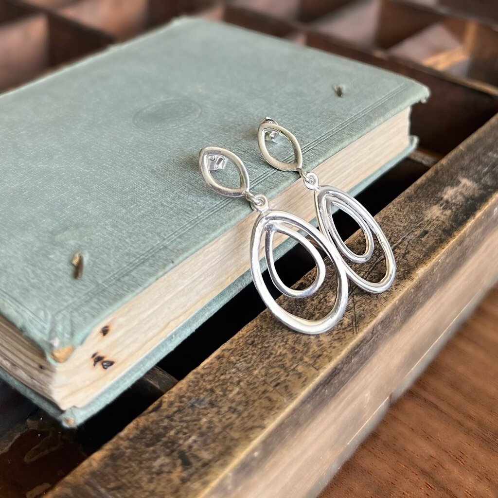 Silver Duo Drop Earrings