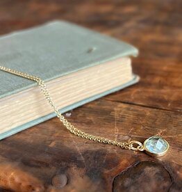 OCEANIA Gold Blue Topaz Necklace