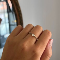 LILA Rose Gold Bold Star Diamond Chain Ring
