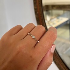 LILA Rose Gold Bold Star Diamond Chain Ring