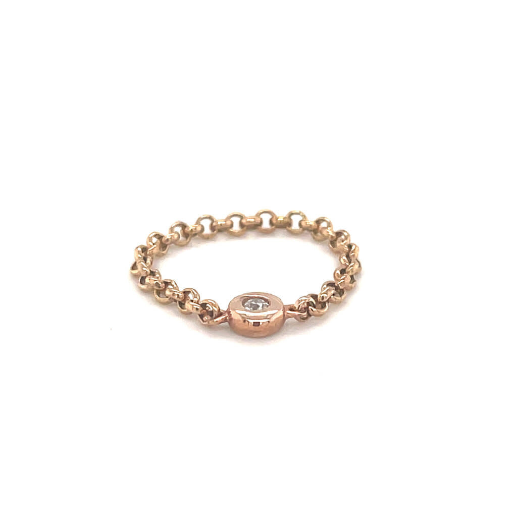 LILA Rose Gold Bold Star Diamond Chain Ring