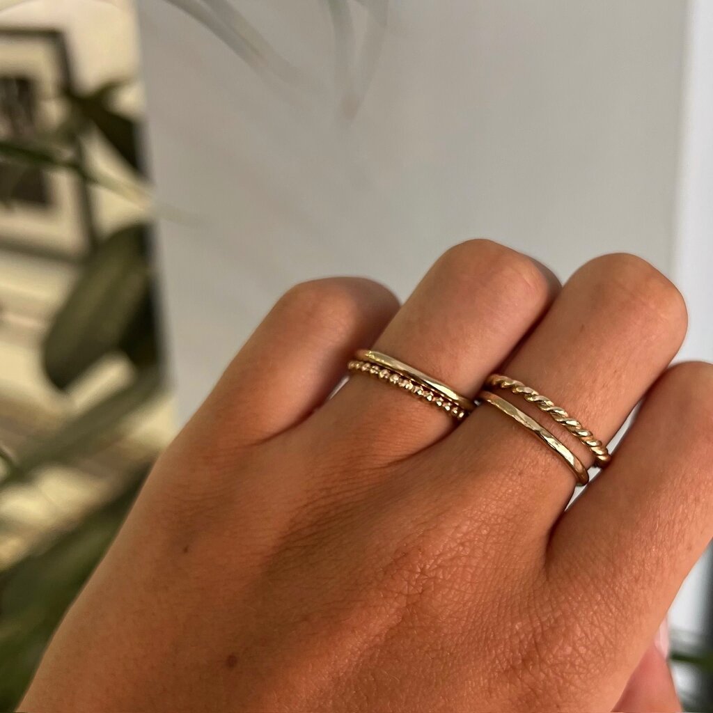 LILA Gold Waves Stacking Ring