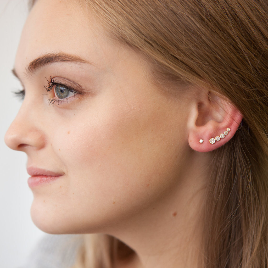 GATSBY Rose Gold Pave Diamond Climber Earrings