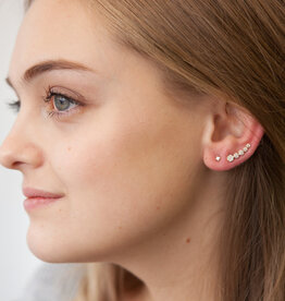 GATSBY Rose Gold Pave Diamond Climber Earrings