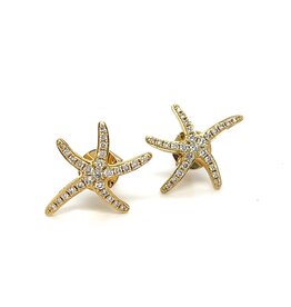 OCEANIA Gold Starfish Diamond Earrings 0.33ct