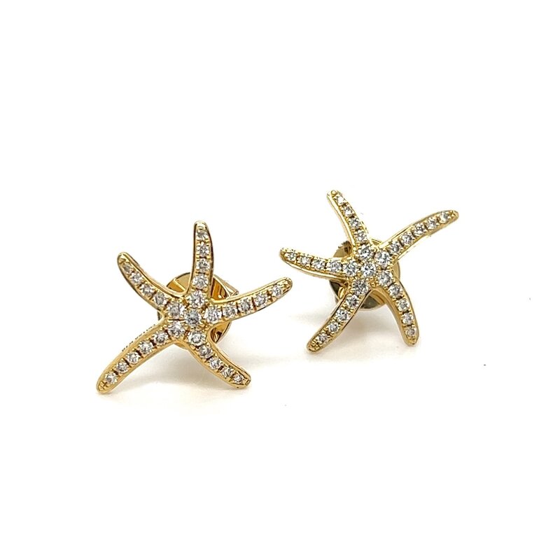 OCEANIA Gold Starfish Diamond Earrings