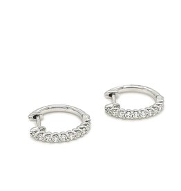 BLOSSOM White Gold Diamond Hazel Hoop Earrings 0.25ct