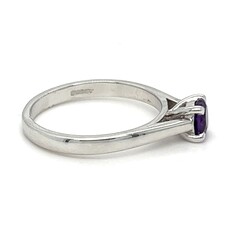 DAISY White Gold Amethyst Solitaire Ring