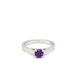 OCEANIA White Gold Amethyst Solitaire Ring