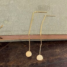 MADISON Gold Disc Chain Thread Earrings