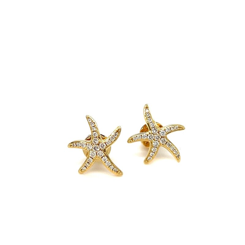 OCEANIA Gold Starfish Diamond Earrings 0.24ct
