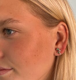 OCEANIA Gold Moet Emerald and Diamond Earrings