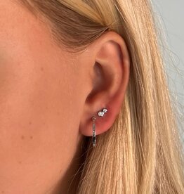BLOSSOM White Gold Isla Duo Diamond Earrings