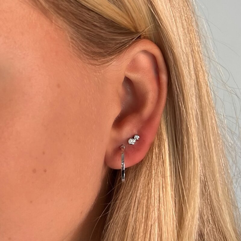 BLOSSOM White Gold Isla Duo Diamond Earrings