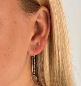 Gold Disc Chain Thread Earrings