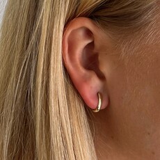 18 Carat Gold Sparrow Oval Hoop Earrings