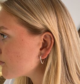 DARCY Silver Flo Heart Hoop Earrings
