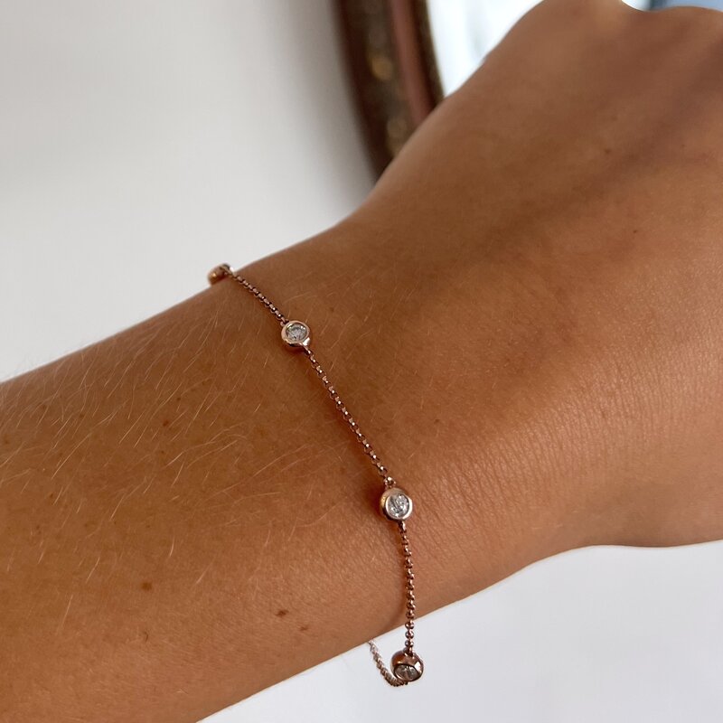 BLOSSOM  Rose Gold Quinate Diamond Bracelet
