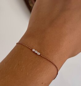 LILA Rose Gold Tri Diamond Bracelet