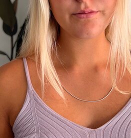 LILA Silver Magnolia Slender Snake Necklace