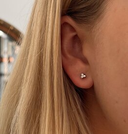 White Gold Hive Earrings