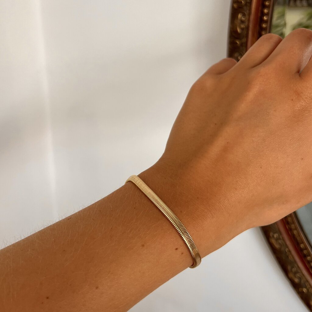 Gold Flat Snake Bracelet