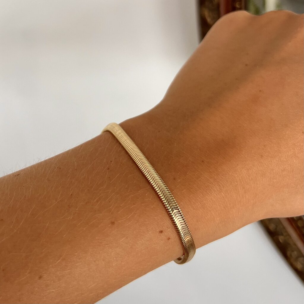 Gold Flat Snake Bracelet