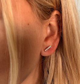 KENSINGTON Gold Diamond Barre Earrings