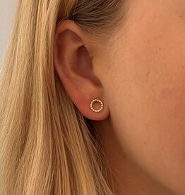 Gold Lilly Circle Beads Earrings