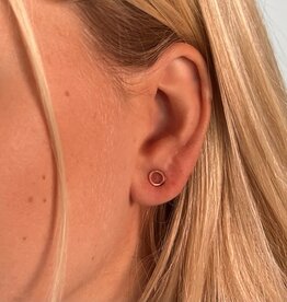 Rose Silhouette Circle Earrings