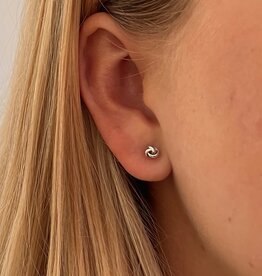 White Gold Love Knot Earrings
