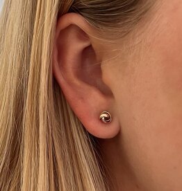 Gold and White Gold Knot Earrings