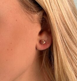 DARCY Rose Gold Slender Heart Earrings