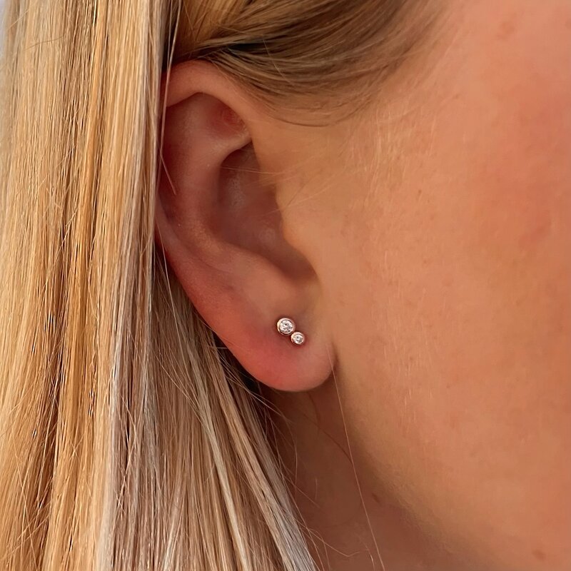 BLOSSOM Rose Gold Isla Duo Diamond Earrings