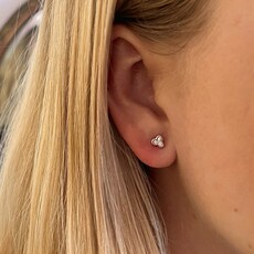 BLOSSOM Rose Gold Ivy Tri Diamond Earrings